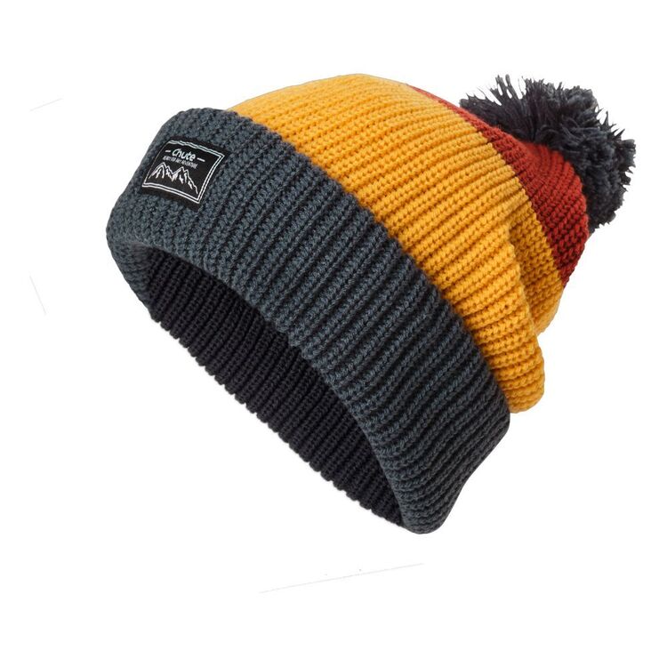 Chute Men's Tr-Colour Beanie Red Ochre, Bees Wax & Blue One Size Fits Most