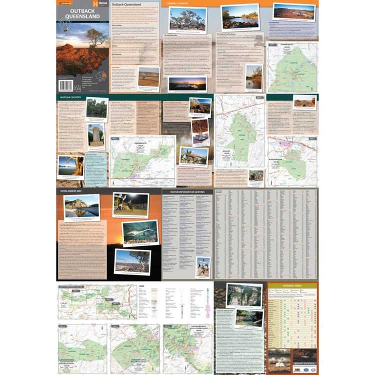 Hema Outback Queensland Map Multicoloured