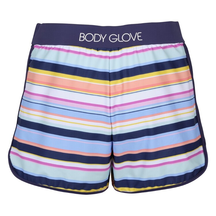 Body Glove Women's Stripe Swim Short Print & Navy