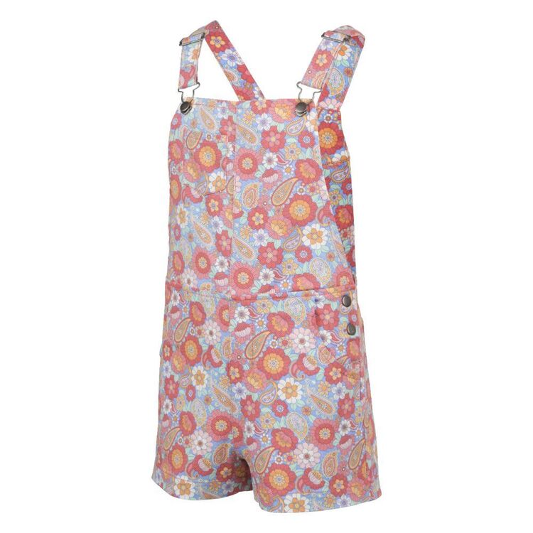 Trip In A Van Kids Printed Dungaree Paisley Floral Aop