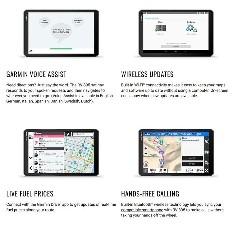 Garmin RV 895 8" RV Camper GPS Satellite Navigator Black