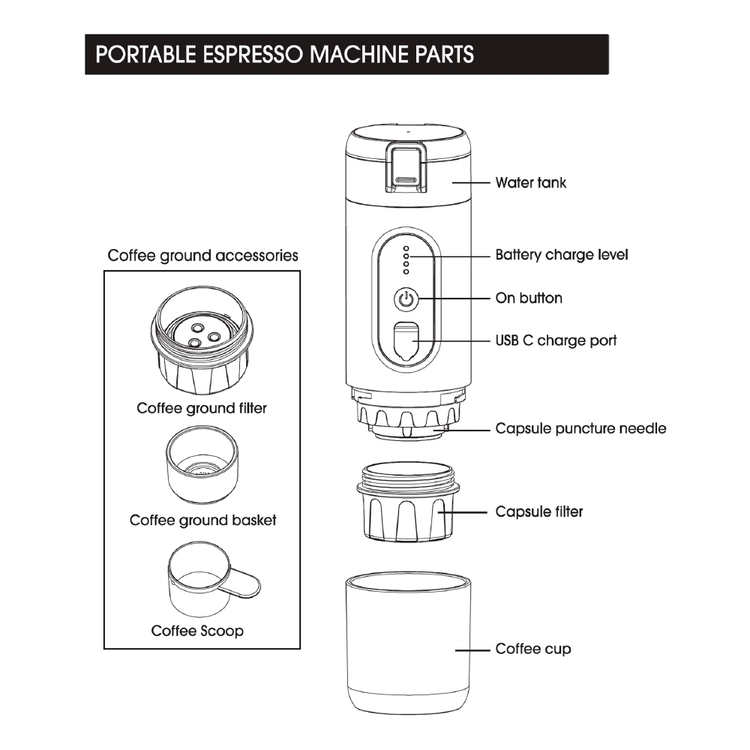 Portable Rechargeable Espresso Machine