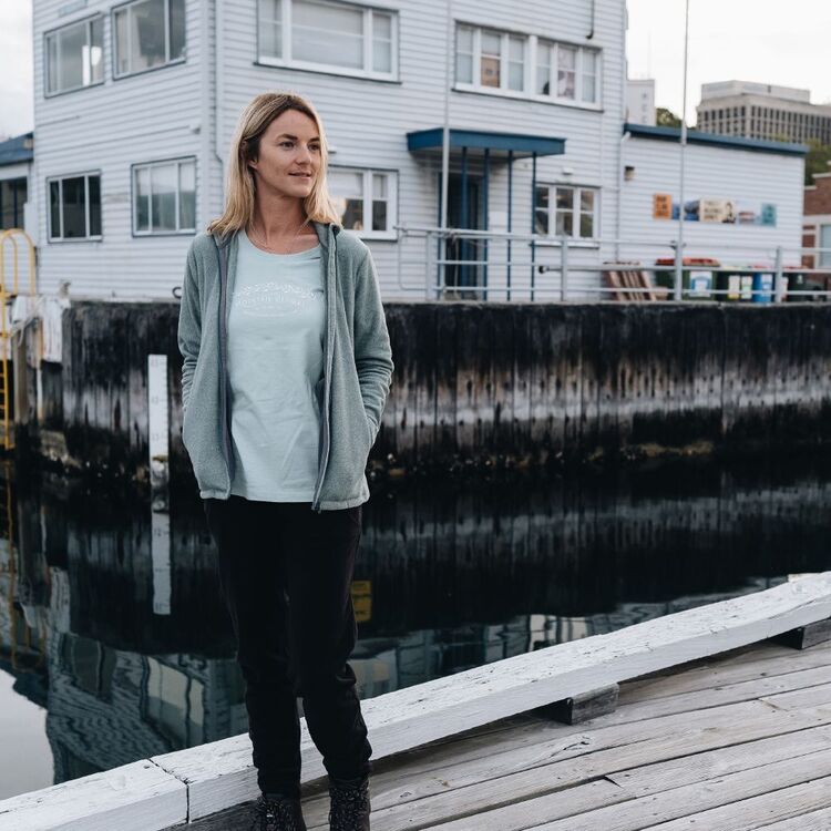 Mountain Designs Women's Ruby Full Zip Fleece Jacket Ivy Green & White