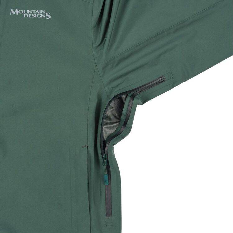 Mountain Designs Men's Stratus Rain Jacket Trekking Green