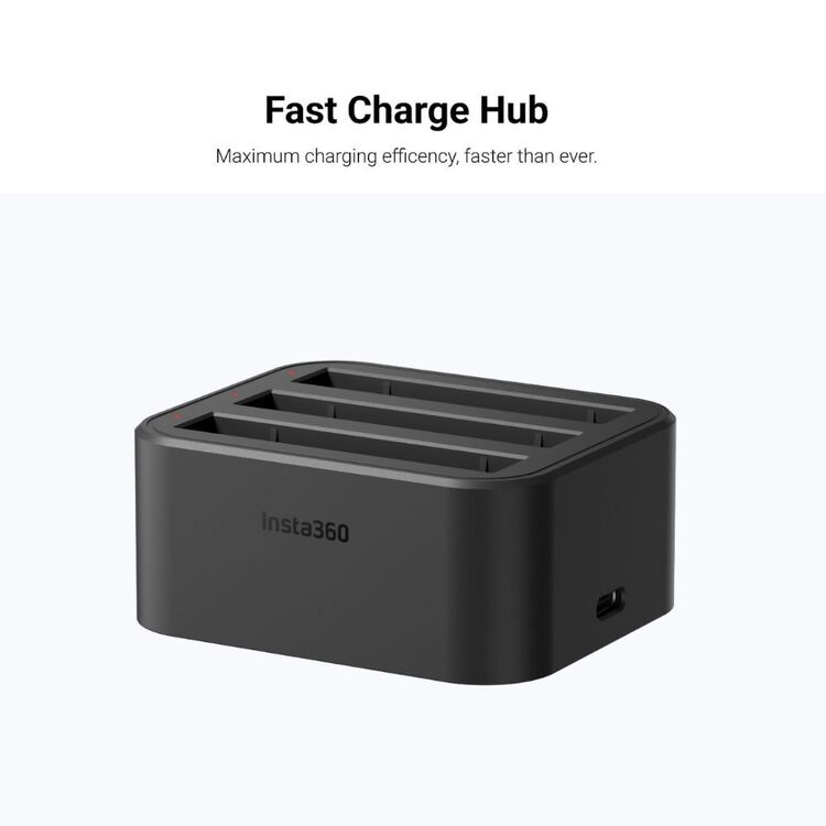 Insta360 ONE X3 360 Action Camera Fast Charge Hub Black