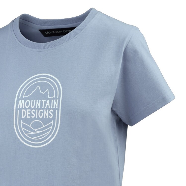 Mountain Designs Women's Blue Australus Short Sleeve Tee Ashley Blue