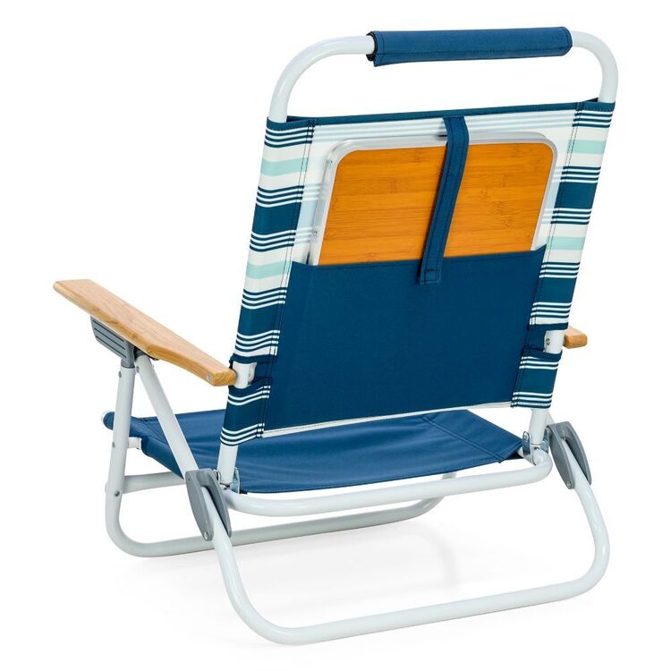 Life! Beach Chair With Table Deluxe Blue