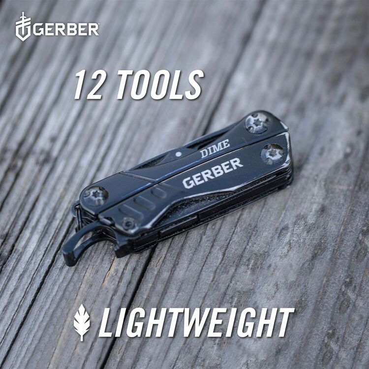 Gerber Pledge Clip Folding Knife + Dime Multitool Gift Set Black