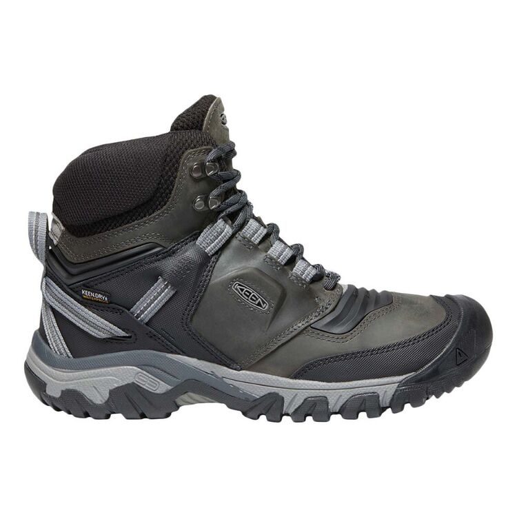 Keen Men's Ridge Flex Waterproof Mid Hiking Boots Magnet Black