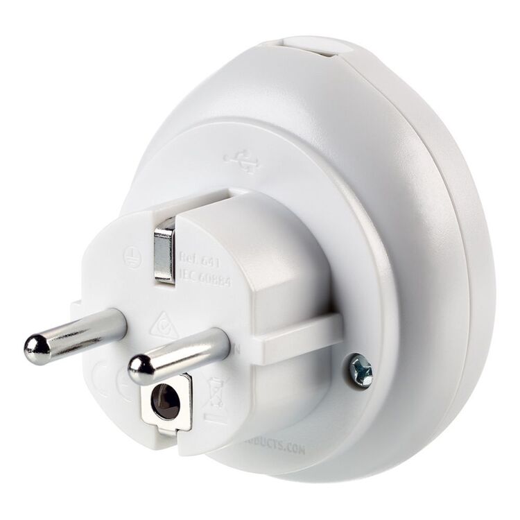 Go Travel Adaptor AUS-EU + USB White