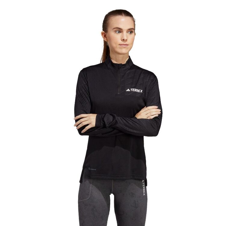 adidas Women's MT High Zip Long Sleeve Tee Black