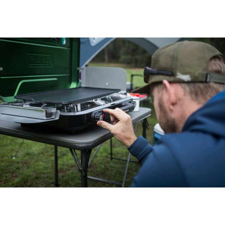 Coleman Eventemp 3 Burner Stove with Griddle Green