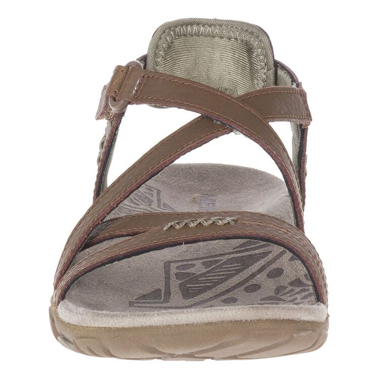 Merrell Women's Sandspiur Rose Leather Sandals Dark Earth