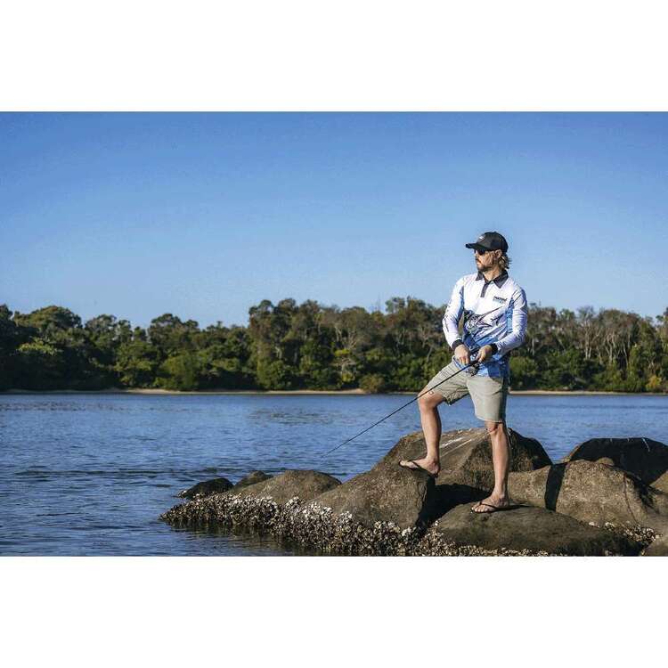 Nomad Design Mighty Marlin White Collared Fishing Shirt White