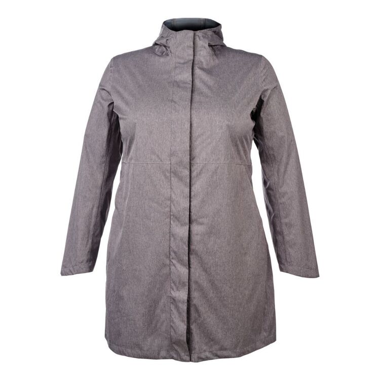Cape Women's Baylee Long Rain Jacket Plus Size Charcoal Melange