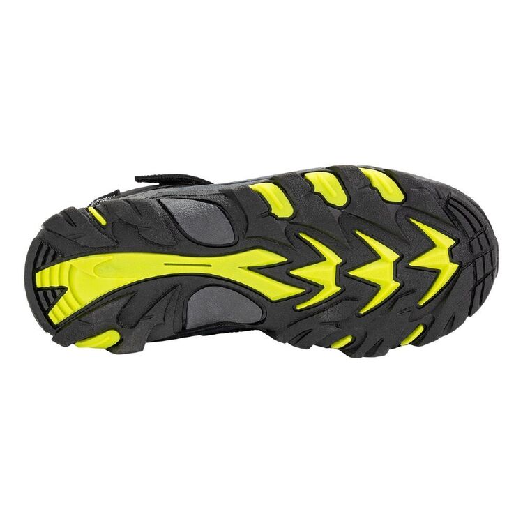 Hi-Tec Kids' Blackout Waterproof Mid Hiking Shoes Black & Lime