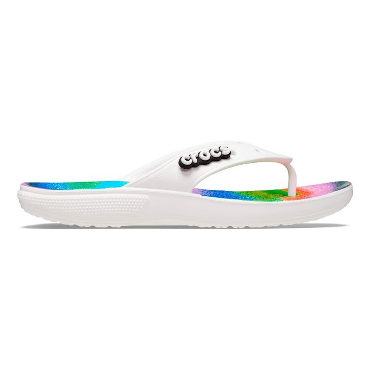 Crocs Unisex Classic Spray Dye Flip Thong White & Multicoloured