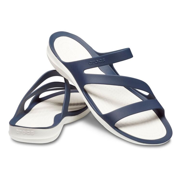Crocs Women's Swiftwater Thongs Navy & White