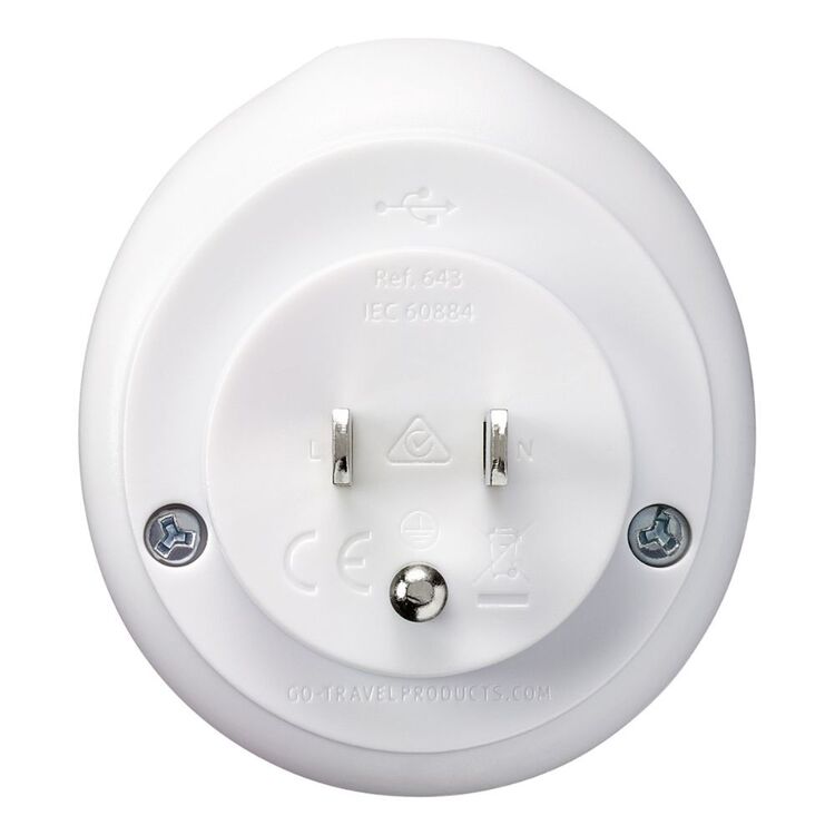 Go Travel Adaptor AUS-USA + USB White