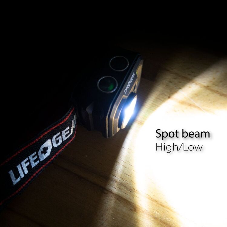 Life + Gear 375 Lumen Rechargeable Sensor Headlamp Multicoloured 375 Lumens