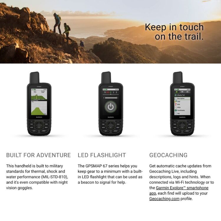 Garmin Handheld GPSMap 67 Multi-band/Multi-GNSS GPS with Sensors Khaki & Black