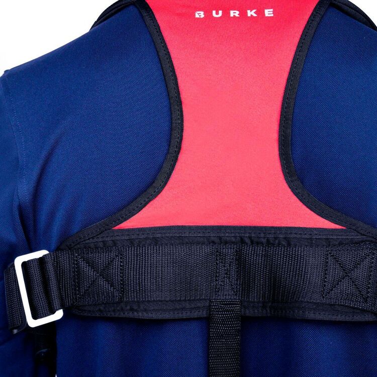 Burke Marine Adult Navigator 150N Automatic Inflatable PFD Lifejacket with Harness Red & Blue