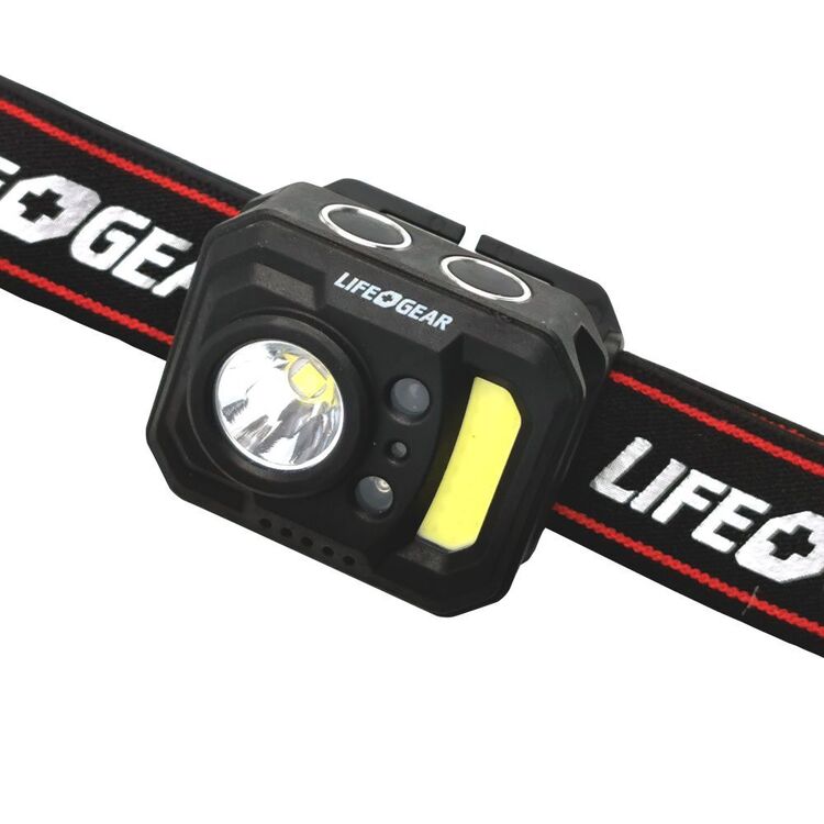 Life + Gear 375 Lumen Rechargeable Sensor Headlamp Multicoloured 375 Lumens