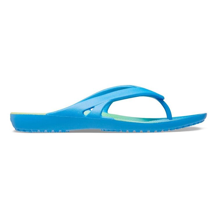 Crocs Women's Kadee II Seasonal Graphic Flip Thongs Powder Blue & Multicoloured