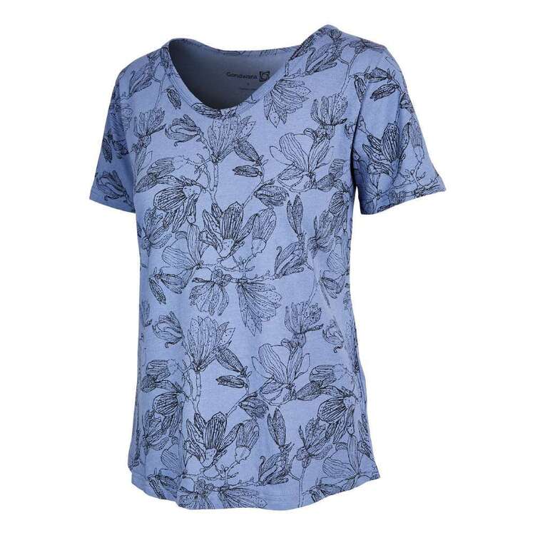 Gondwana Women's Mapleton Short Sleeve Tee Atlantic Blue & Navy