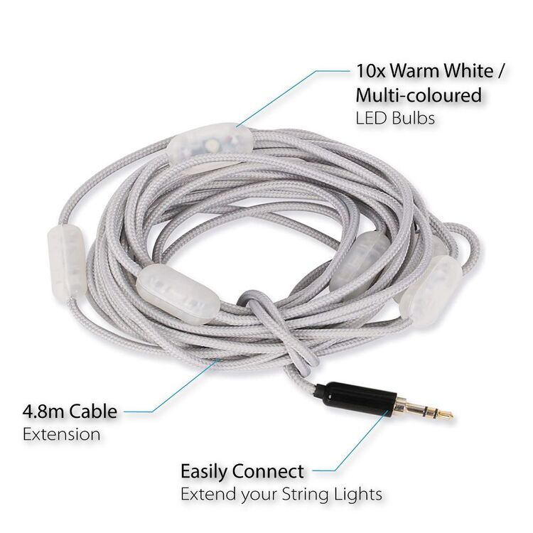 Dorcy 100 Lumens Solar String Lights Extension Multicoloured 40 Lumens