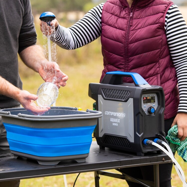 Companion Aquaheat Lithium Gas Camping Shower Grey