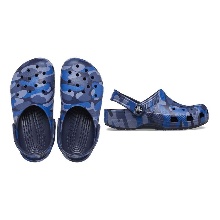 Crocs Kids Classic Camo Clogs Navy