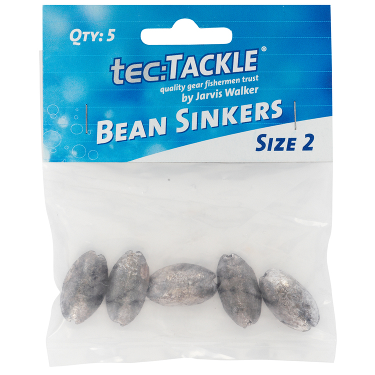 Jarvis Walker Tec Tackle Bean Sinkers Silver