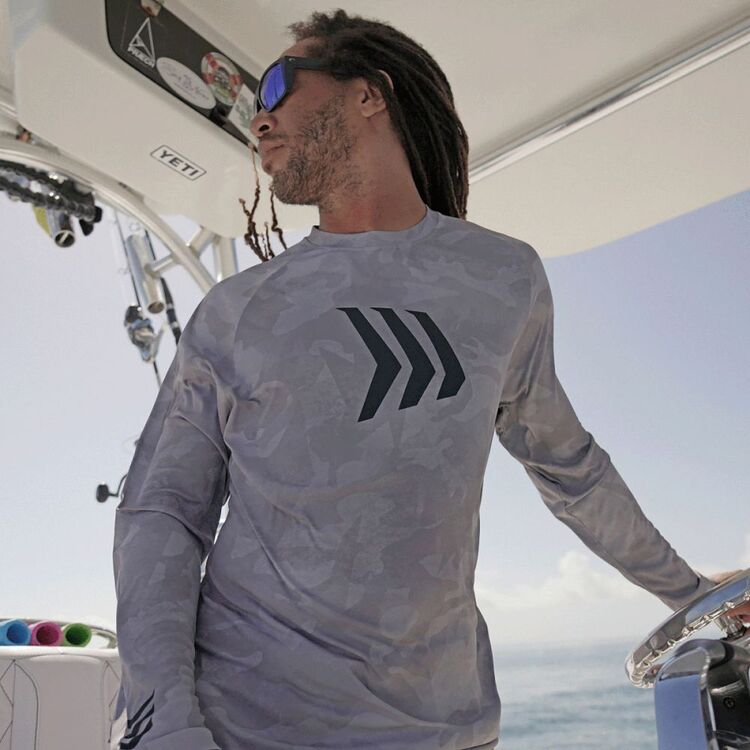 Gillz Contender Series UV Long Sleeve Performance Fishing Shirt Glacier Gray Burnt