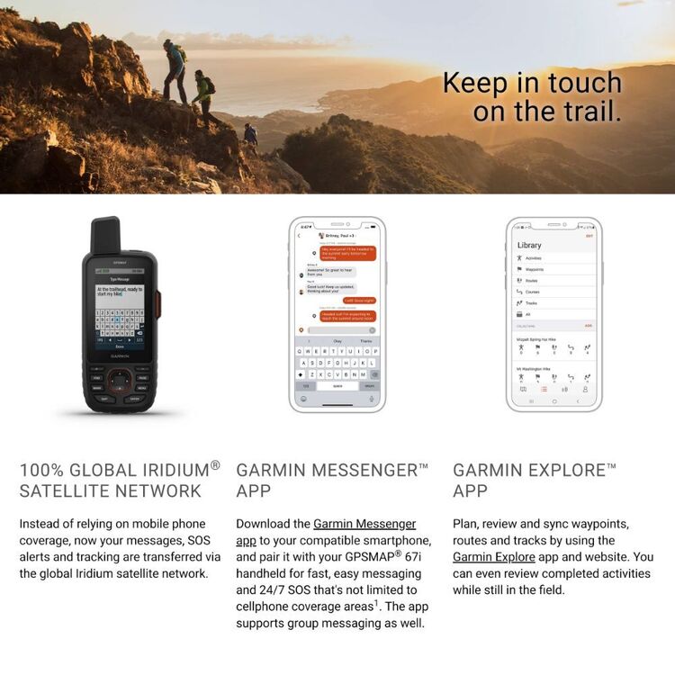 Garmin Handheld GPSMap 67i GPS Handheld and Satellite Communicator Orange & Black