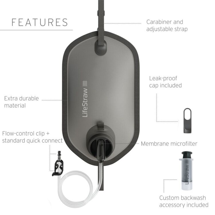 LifeStraw Peak Gravity System 8L Dark Grey 8 L