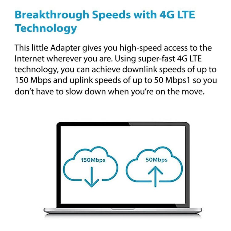 D-Link DWM-222 4G LTE USB Adaptor Travel Modem Black