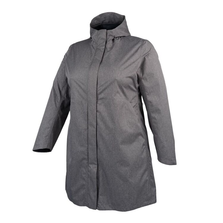 Cape Women's Baylee Long Rain Jacket Plus Size Charcoal Melange