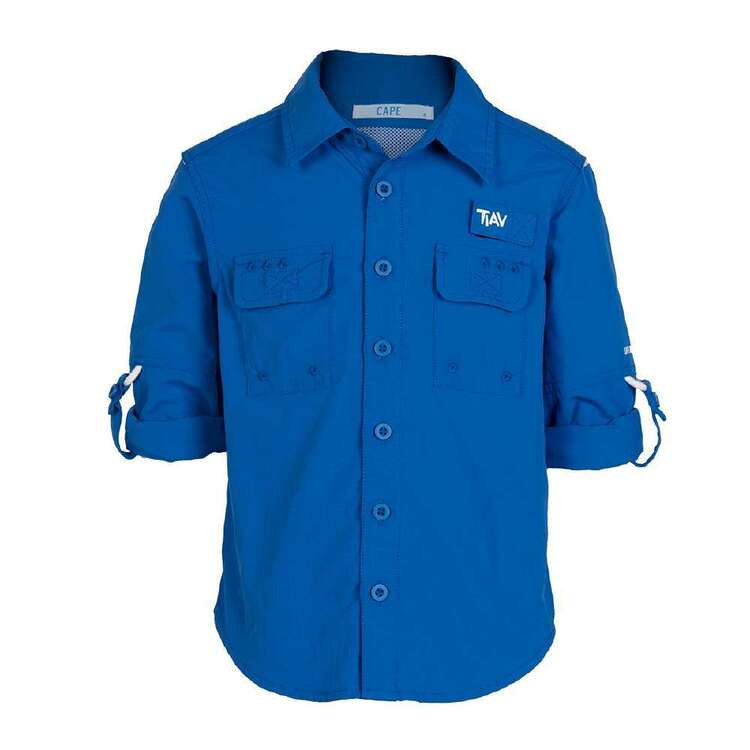 Trip In A Van Kids Fishing Shirt Blue