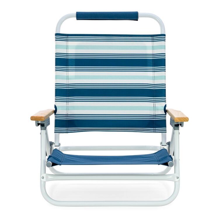 Life! Beach Chair With Table Deluxe Blue