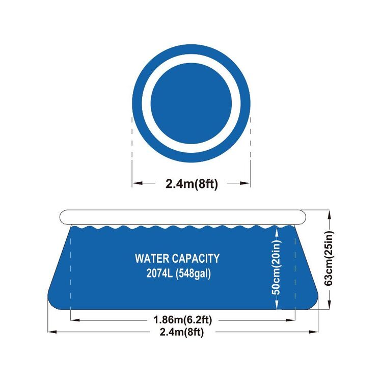 Avenli Swimming Pool Prompt 8ft Blue 8 ft