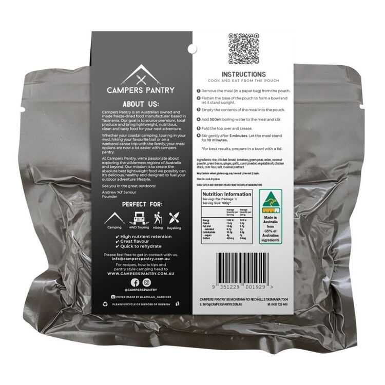 Campers Pantry Expedition Indian Chicken Pilaf Single