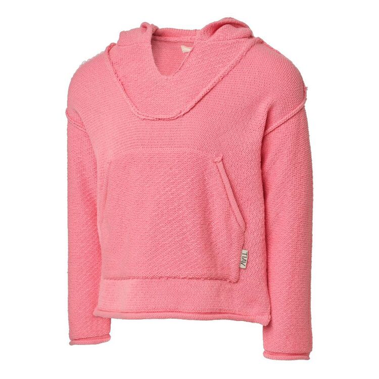 Trip In A Van Kids Knitted Poncho Coral