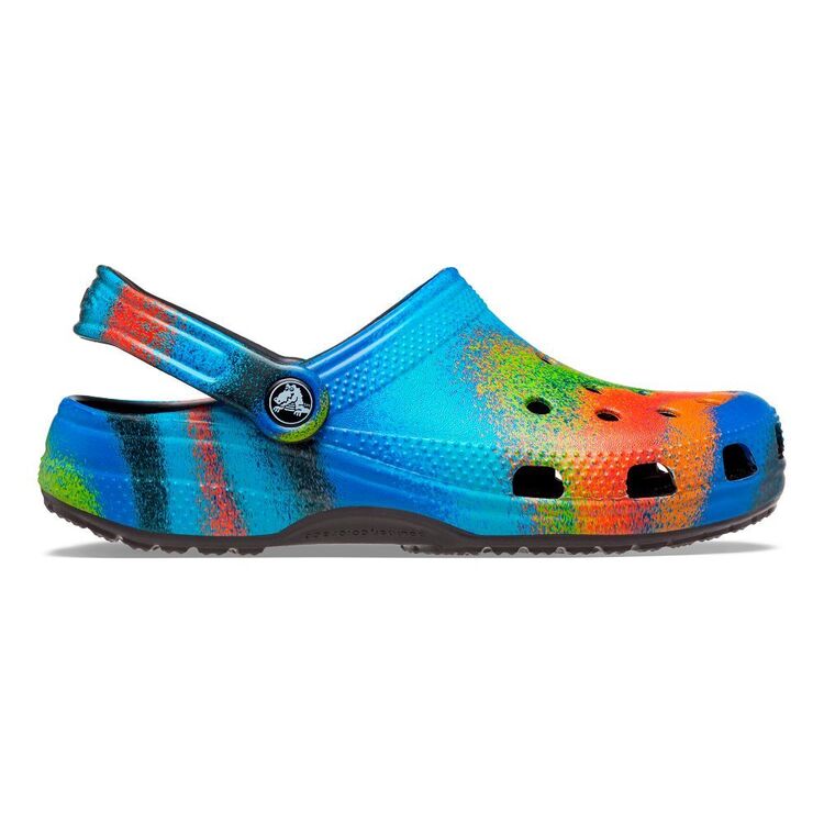 Crocs Unisex Classic Spray Dye Clog Black & Multicoloured