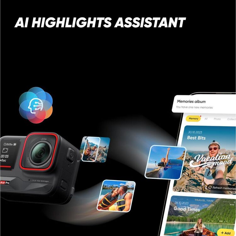 Insta360 Ace Pro Action Cam with Leica Lens Black