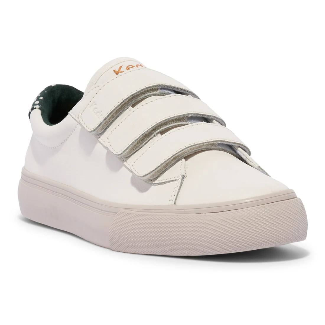 Keds Womens' Jump Kick V Leather Off White/Green (WH68004)