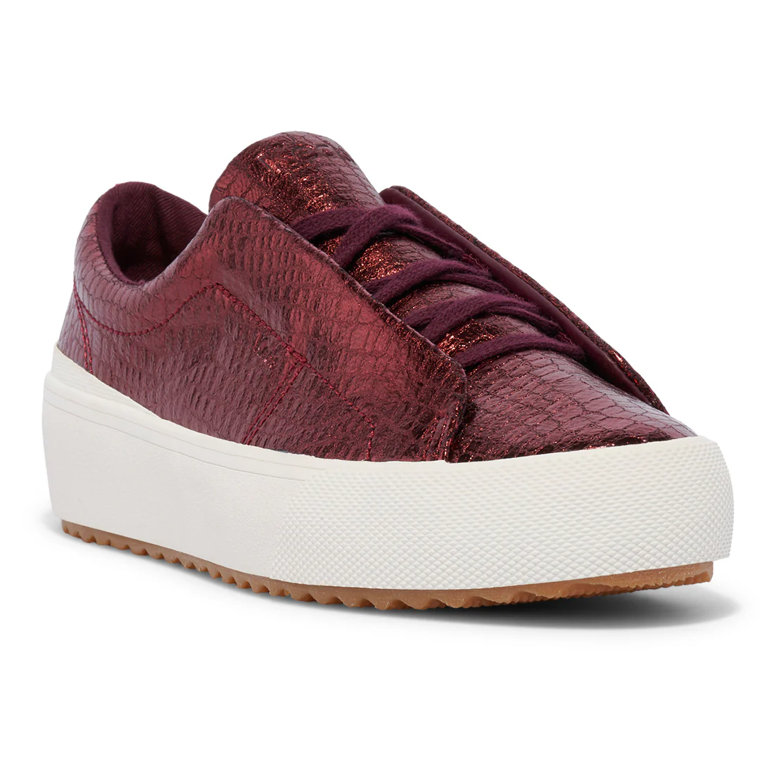 Keds Womens' Remi Embossed Leather Burgundy (WH68098)