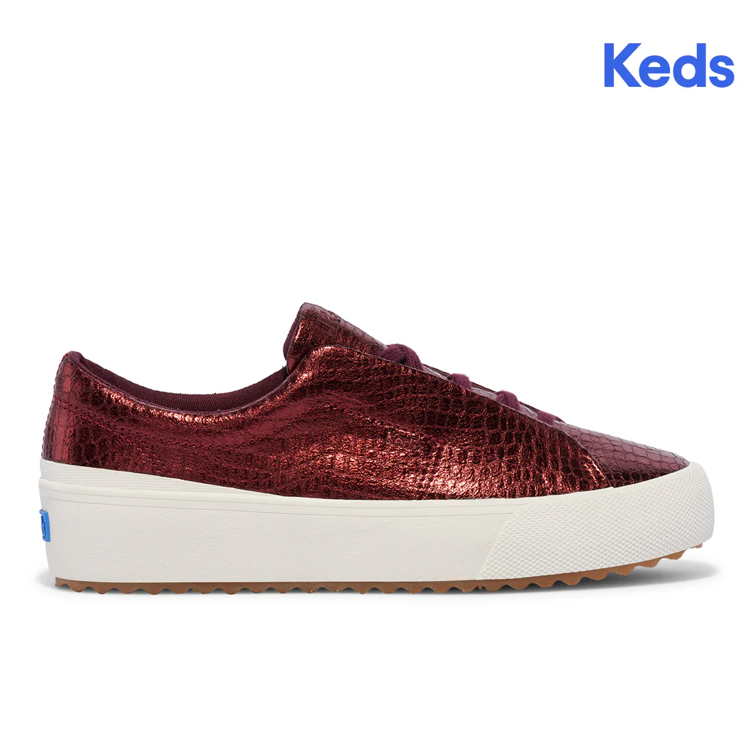 Keds Womens' Remi Embossed Leather Burgundy (WH68098)