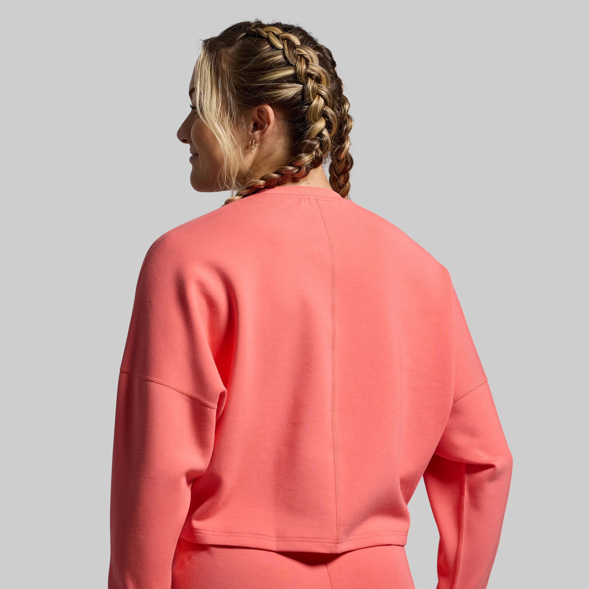 Lounge Lux Cropped Pullover (Hot Peach)