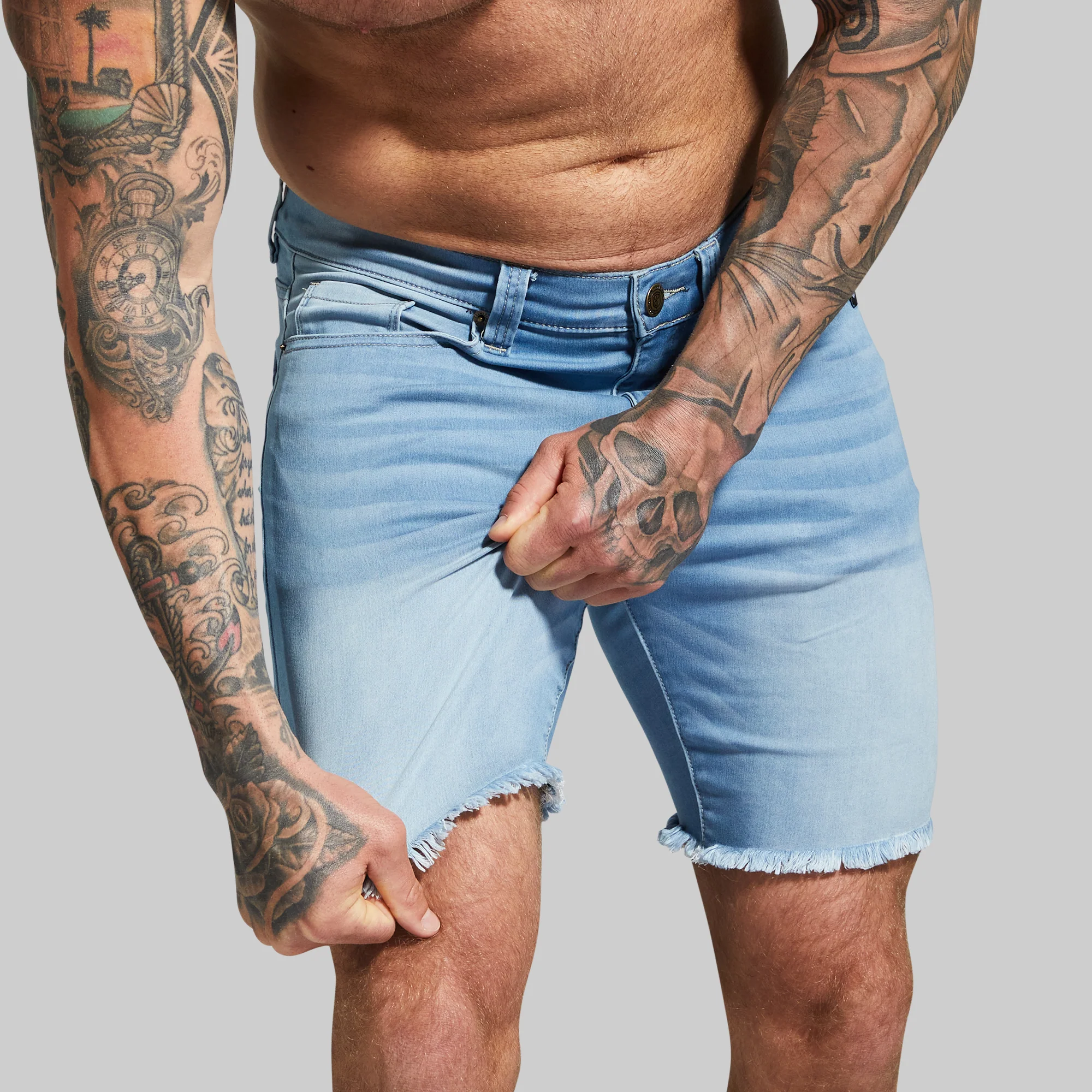 FLEX Stretchy Jort 7 (Light Wash)